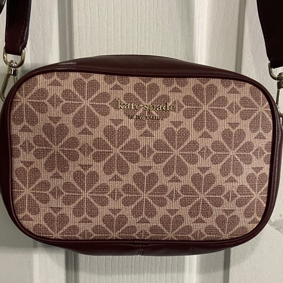 kate spade Handbags - Kate Spade Burgundy and Tan Crossbody Bag
